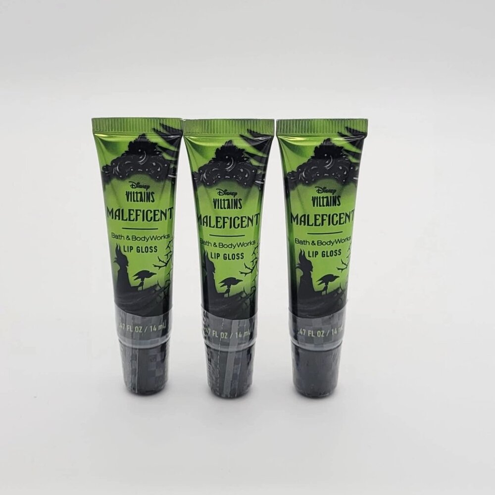 Bath & Body Works Disney Villains Maleficent Lip Gloss 0.47 Set Of 3 NEW SEALED